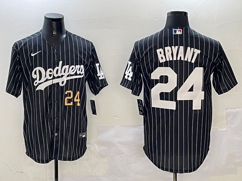 Men Los Angeles Dodgers #24 Bryant Black Stripe Jointly Name 2025 Nike MLB Jersey style 14
